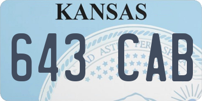 KS license plate 643CAB