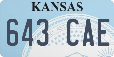 KS license plate 643CAE