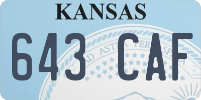 KS license plate 643CAF