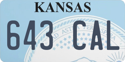 KS license plate 643CAL
