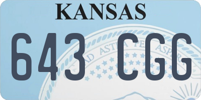 KS license plate 643CGG