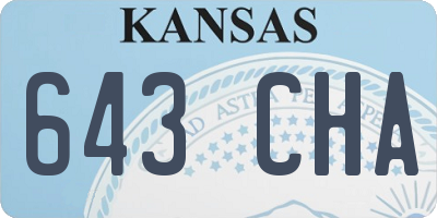 KS license plate 643CHA