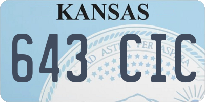 KS license plate 643CIC