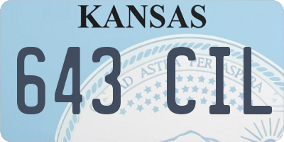 KS license plate 643CIL