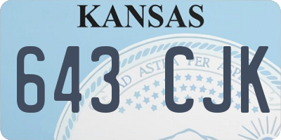 KS license plate 643CJK