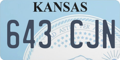 KS license plate 643CJN