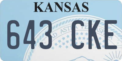 KS license plate 643CKE