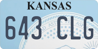 KS license plate 643CLG