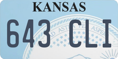 KS license plate 643CLI