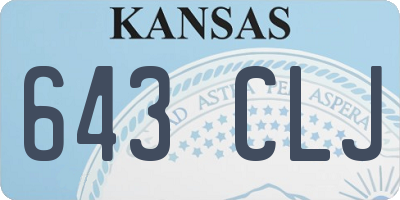 KS license plate 643CLJ