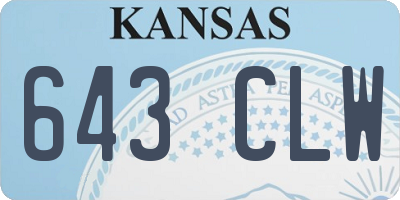 KS license plate 643CLW