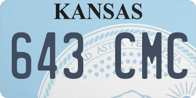 KS license plate 643CMC