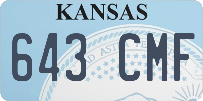KS license plate 643CMF