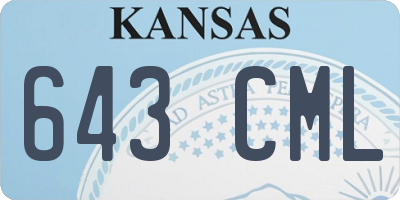 KS license plate 643CML