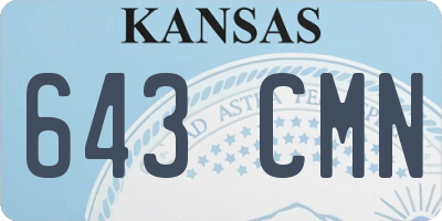 KS license plate 643CMN