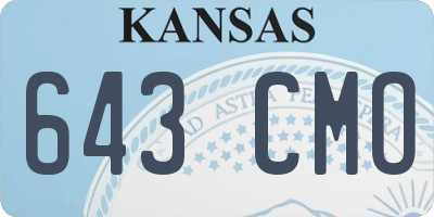 KS license plate 643CMO