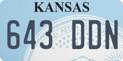 KS license plate 643DDN