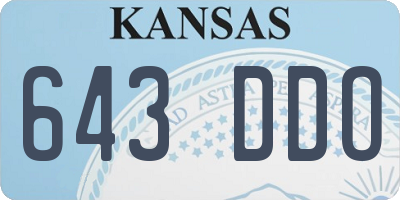 KS license plate 643DDO