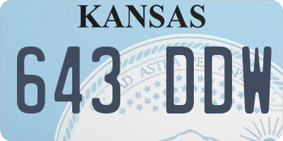 KS license plate 643DDW