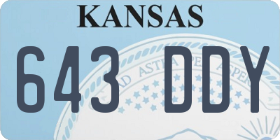 KS license plate 643DDY