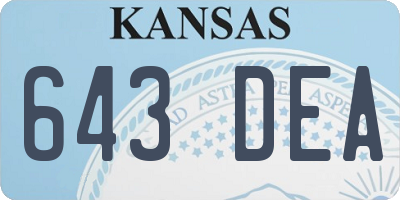 KS license plate 643DEA