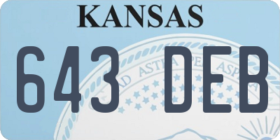 KS license plate 643DEB