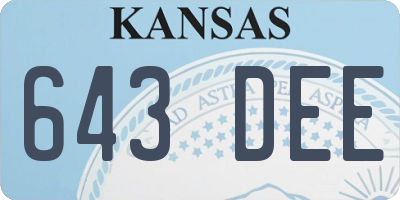 KS license plate 643DEE