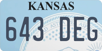 KS license plate 643DEG