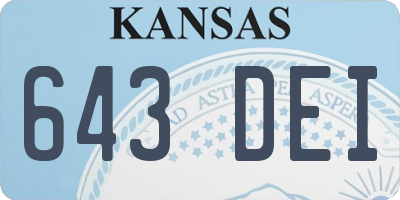 KS license plate 643DEI