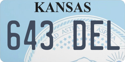 KS license plate 643DEL