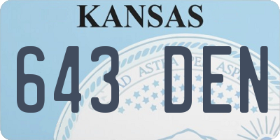 KS license plate 643DEN