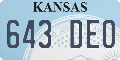 KS license plate 643DEO