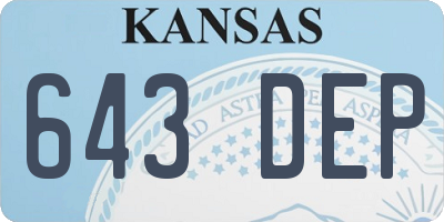 KS license plate 643DEP