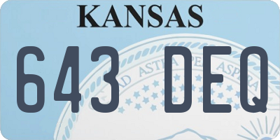 KS license plate 643DEQ