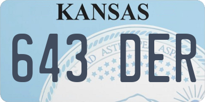KS license plate 643DER