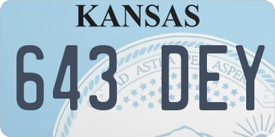 KS license plate 643DEY