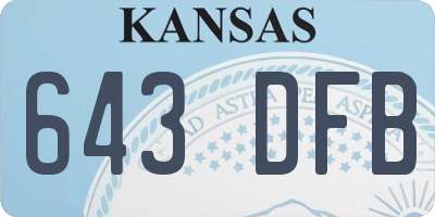 KS license plate 643DFB