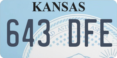 KS license plate 643DFE