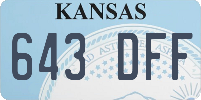 KS license plate 643DFF