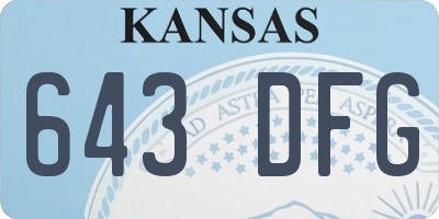 KS license plate 643DFG
