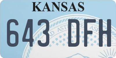 KS license plate 643DFH