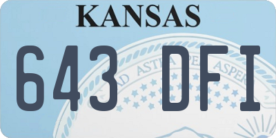 KS license plate 643DFI