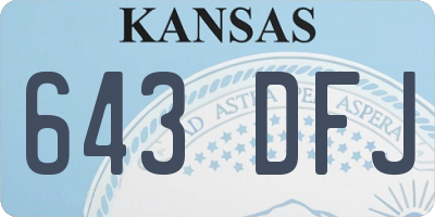 KS license plate 643DFJ