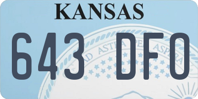 KS license plate 643DFO