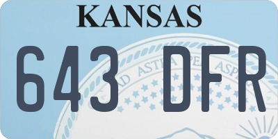 KS license plate 643DFR