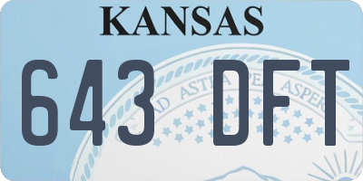 KS license plate 643DFT