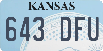 KS license plate 643DFU