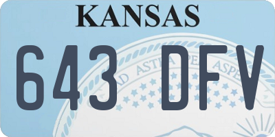 KS license plate 643DFV