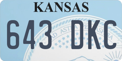 KS license plate 643DKC
