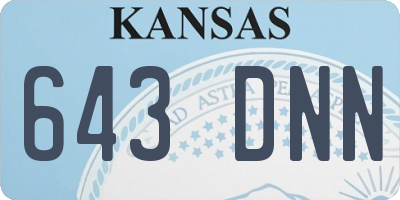 KS license plate 643DNN
